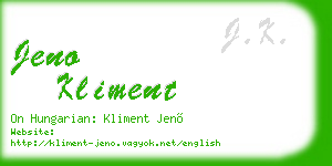 jeno kliment business card